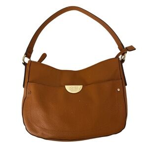 Jones New York Tan Faux Leather Shoulder Bag